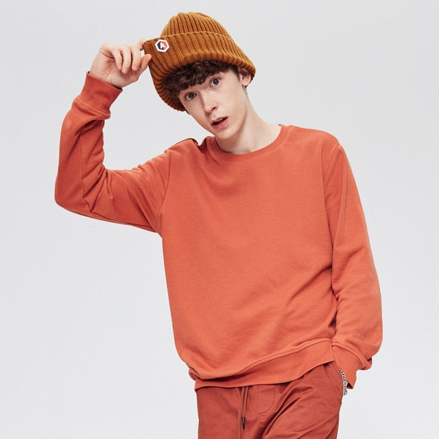 Autumn And Winter new comfort Sweatshirt men Thick Knit pullover Solid color couple Hoodies