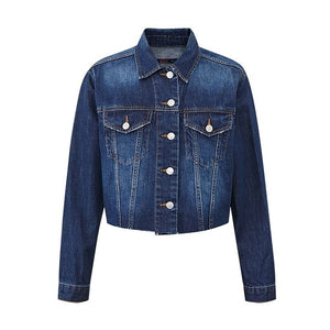 Brand ladies denim jacket spring new short coat with trendy bf top