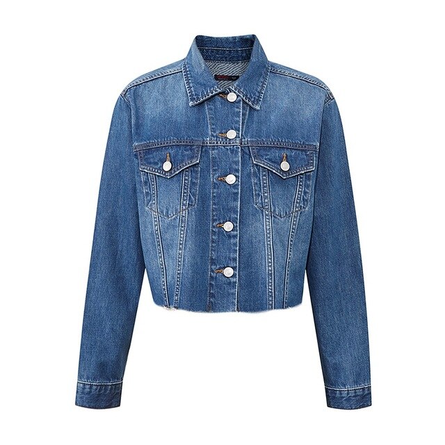 Brand ladies denim jacket spring new short coat with trendy bf top