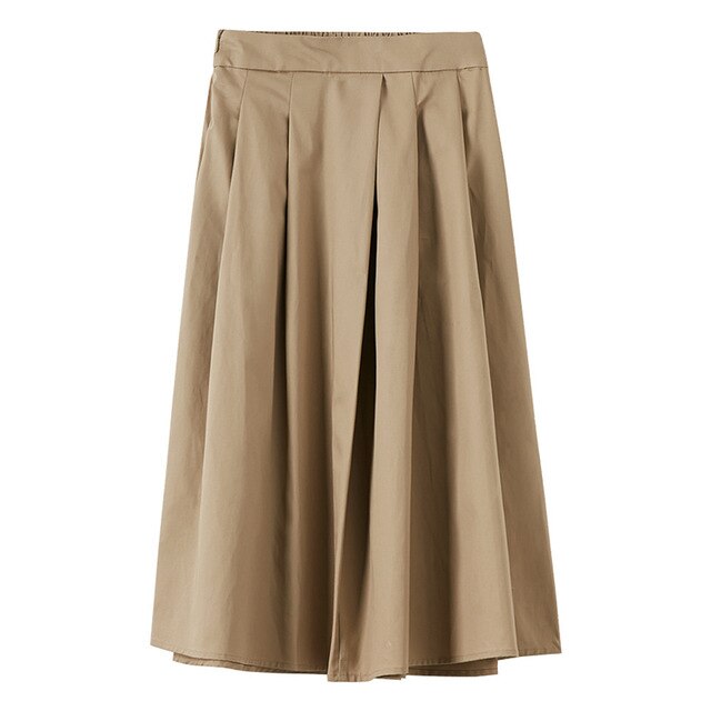 Summer Women Vintage Mid-length Skirt New Casual Korean Version Trend Chic Students for Office Lady