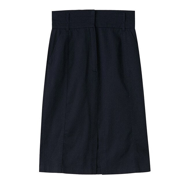 Skirt women new Spring summer trend fashion personality front split skirt High Waist Mid Skirt for office lady