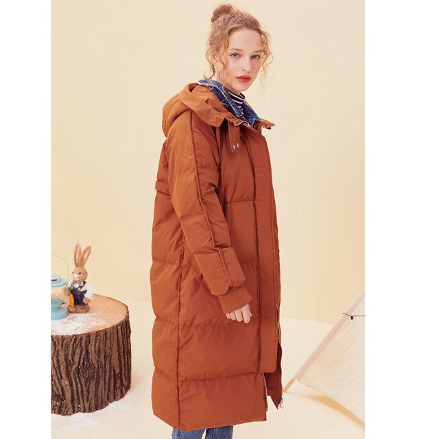 Winter Woman Hooded Long Jacket White Duck Down Female Overcoat Ultra Light  warm Oversize down Coat