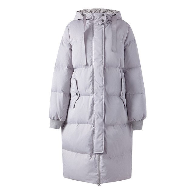 New Long Warm Down Jacket Women Winter Warm 80% White Duck Down Hooded Female outdoor Coat Winter Outwear