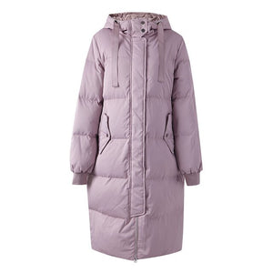 New Long Warm Down Jacket Women Winter Warm 80% White Duck Down Hooded Female outdoor Coat Winter Outwear