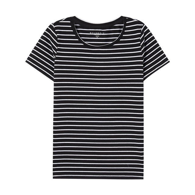 Girls T-shirt for Women Striped Short-Sleeved Summer New Cotton All-match O-neck Short Sleeve T-shirt  Female