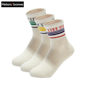 Metersbonwe Female Casual Cotton Sports Socks Knitting Mid Length Sock Women Ladies Festival Gifts Accessories 230878