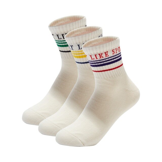 Female Casual Cotton Sports Socks Knitting Mid Length Sock Women Ladies Festival Gifts Accessories 230878