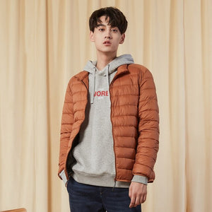 Fashion handsome Stand collar Padded coat men winter new student light warm cotton clothes youth jacket men