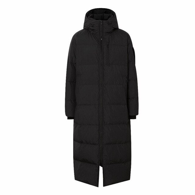 New Clothing Winter Down Men Business Long Thick Winter Down Coat Men Solid Fashion Outerwear Warm Long Coat