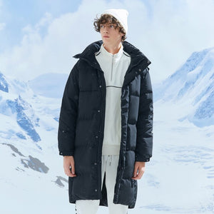 New Down Winter Jackets Business Long Thick Winter Down Coat Men Solid Fashion Overcoat Outerwear Warm