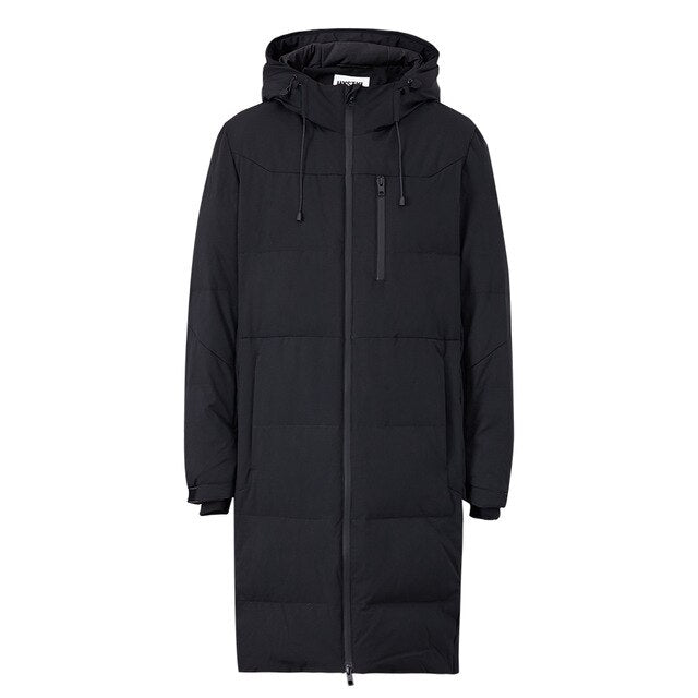 New Down Winter Jackets Business Long Thick Winter Down Coat Men Solid Fashion Overcoat Outerwear Warm 229411