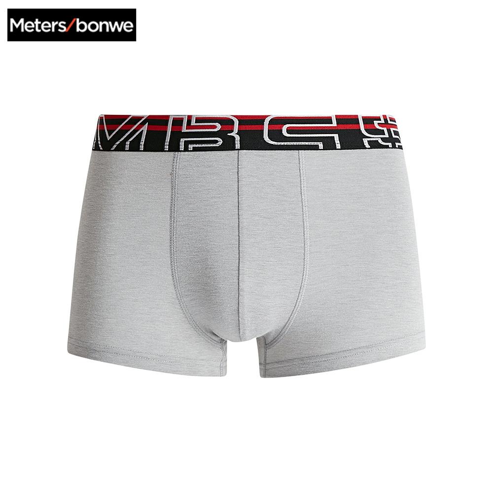 Metersbonwe Boxer Mens Underwear Cotton Underpants Male Panties Comfortable Boxer Homewear Solid Color/stripe Underpants