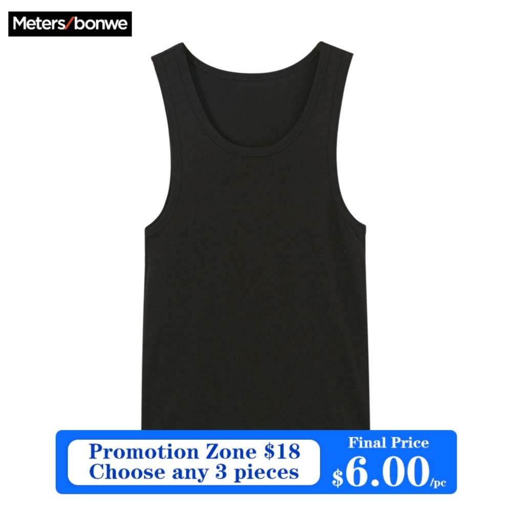 Metersbonwe vest 2020 men's spring new non-marking youth simple cotton comfortable round neck underwear men Home Clothes