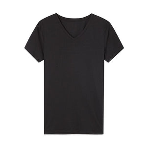 Metersbonwe Men's Basic Tees Summer Soft T shirts Men Short Sleeve Cotton Flexible T-shirt V-Neck Loose Basic Casual Tee