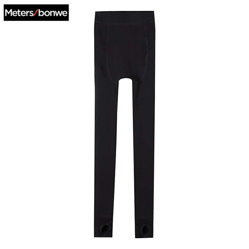 Metersbonwe Warm Women's Autumn Winter Velvet Leggings Keep Warm Solid Color Pants High Waist Women Leggings